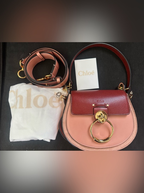 Chloe Handbags - Chloé Two-Tone Pink and Burgundy Tess Shoulder Bag